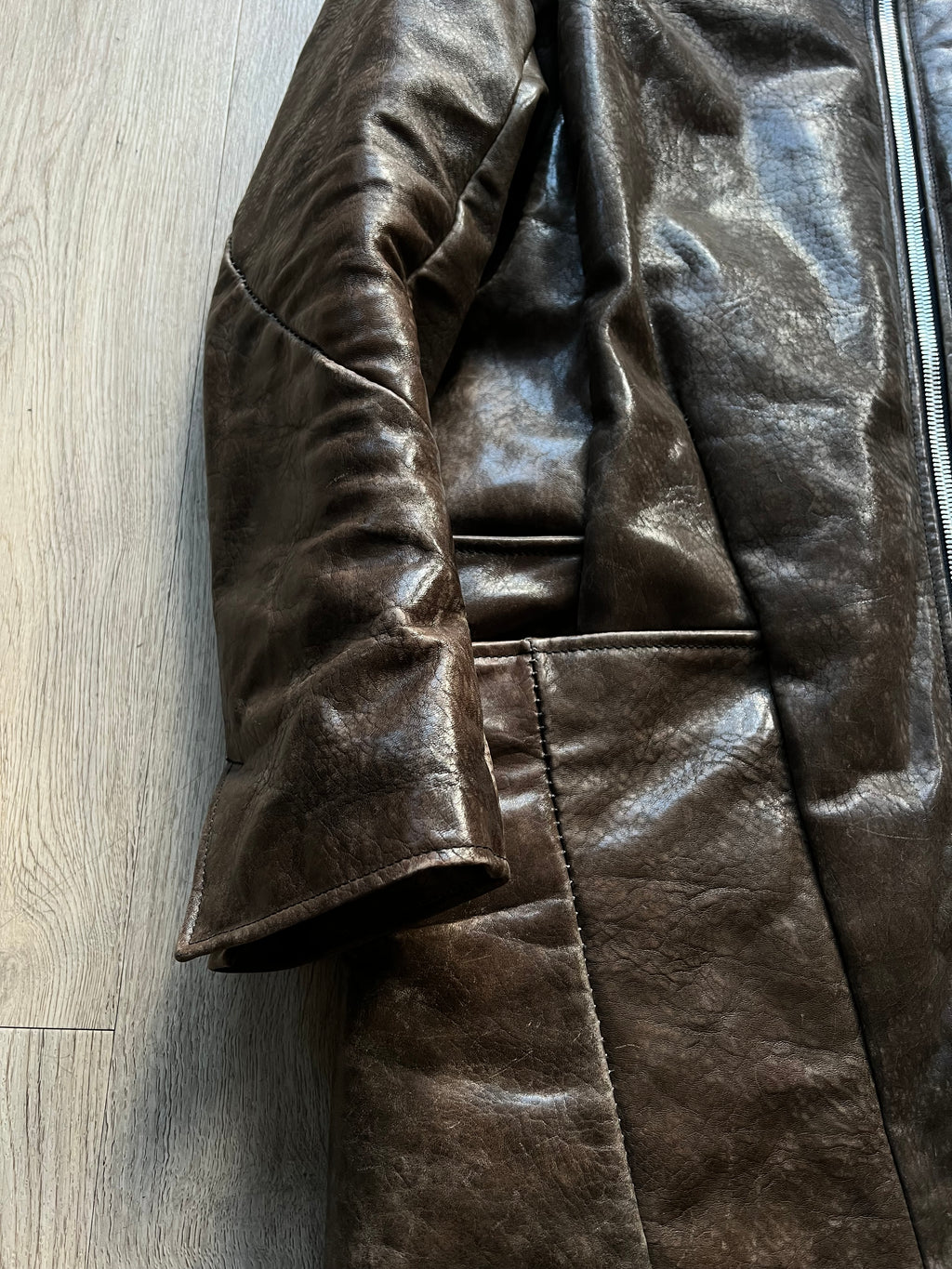 Incarnation Horse Leather padded jacket